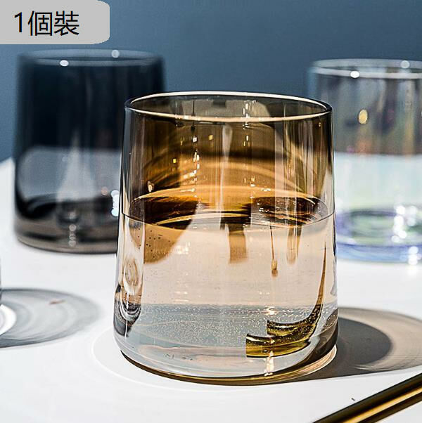 熱推歐式透明玻璃杯 酒杯 創意漱口杯子 (琥珀色)