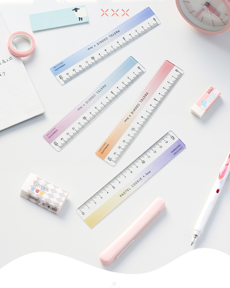 日本KOKUYO國譽淡彩曲奇晴空直尺 CLV15