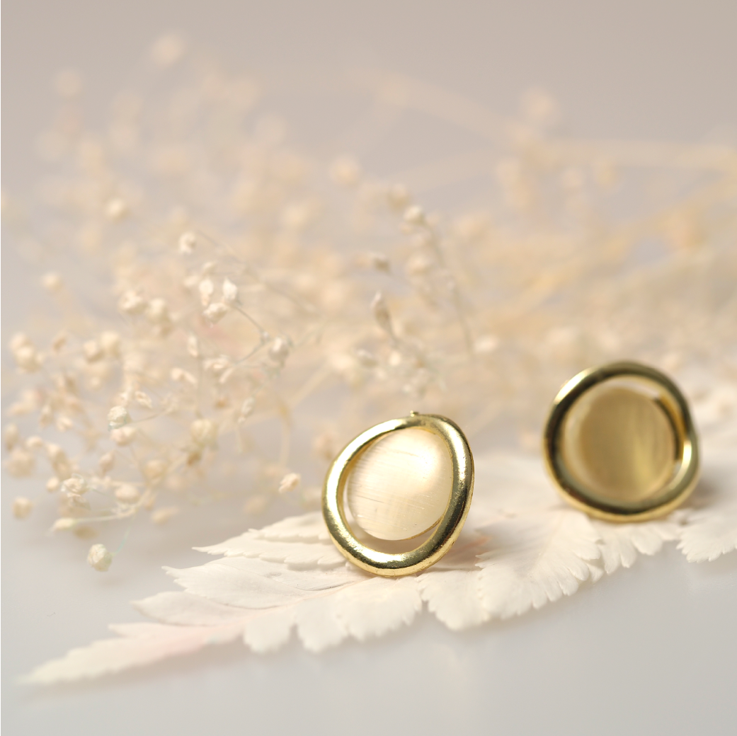 【AOI】月暈・光感純銀耳飾 -S925純銀