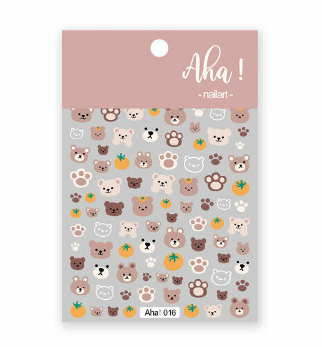 Summer Painted Nail Art Adhesive Sticker (Cartoon Sticker Bear Tangerine 016)