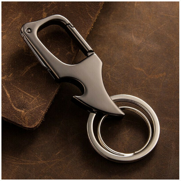 Bottle opener with knife keychain keychain waist buckle (gunmetal-D25)