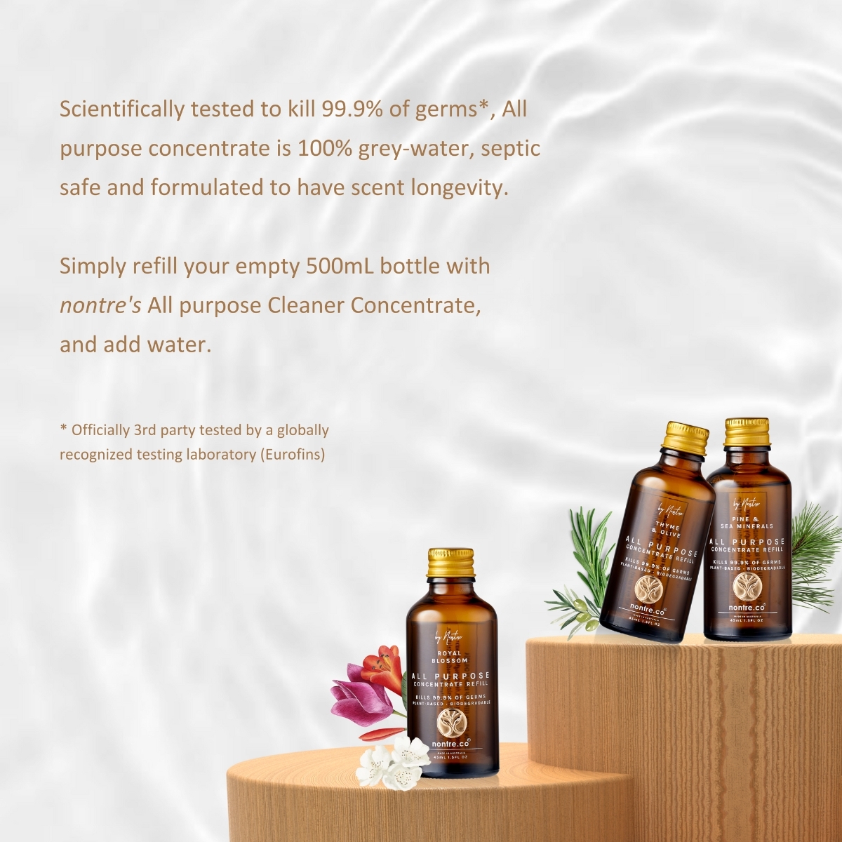 Nontre - 多功能噴霧濃縮補充裝 松木與海洋礦物, 45 毫升