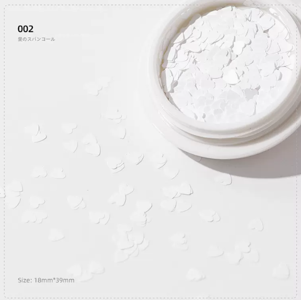 Nail Art Love Sequins White 002# (Small Bottle)