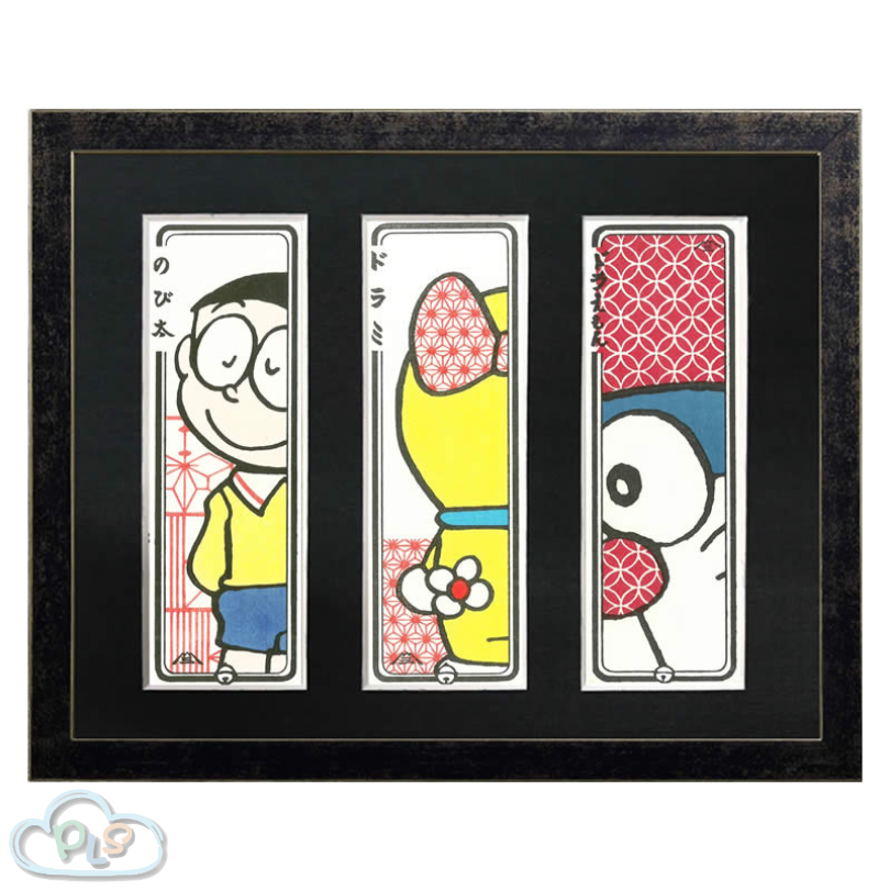 現貨 日本製 迷你浮世繪 3款並列（帶框）多啦A夢＋多啦美＋大雄 #22208