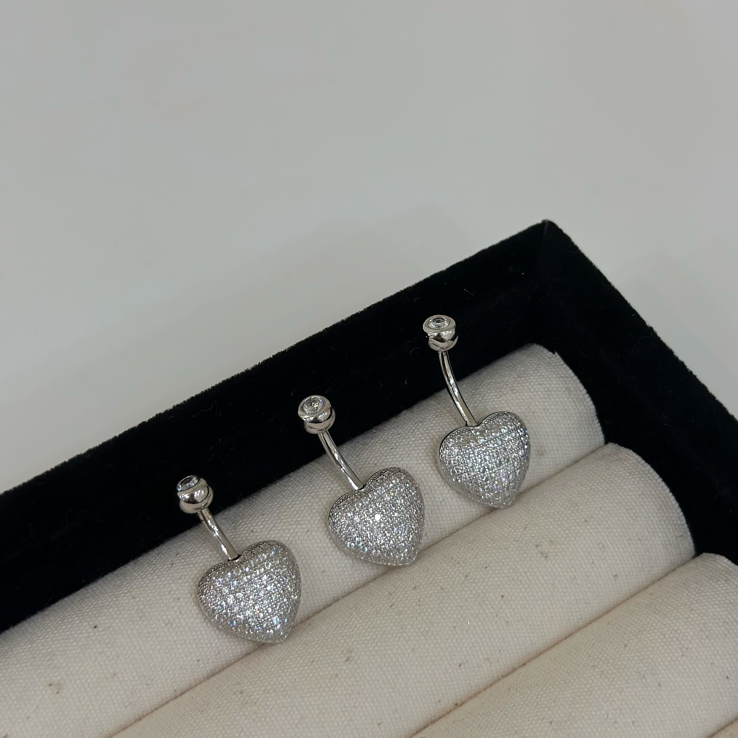 【純銀】滿鑽愛心肚環