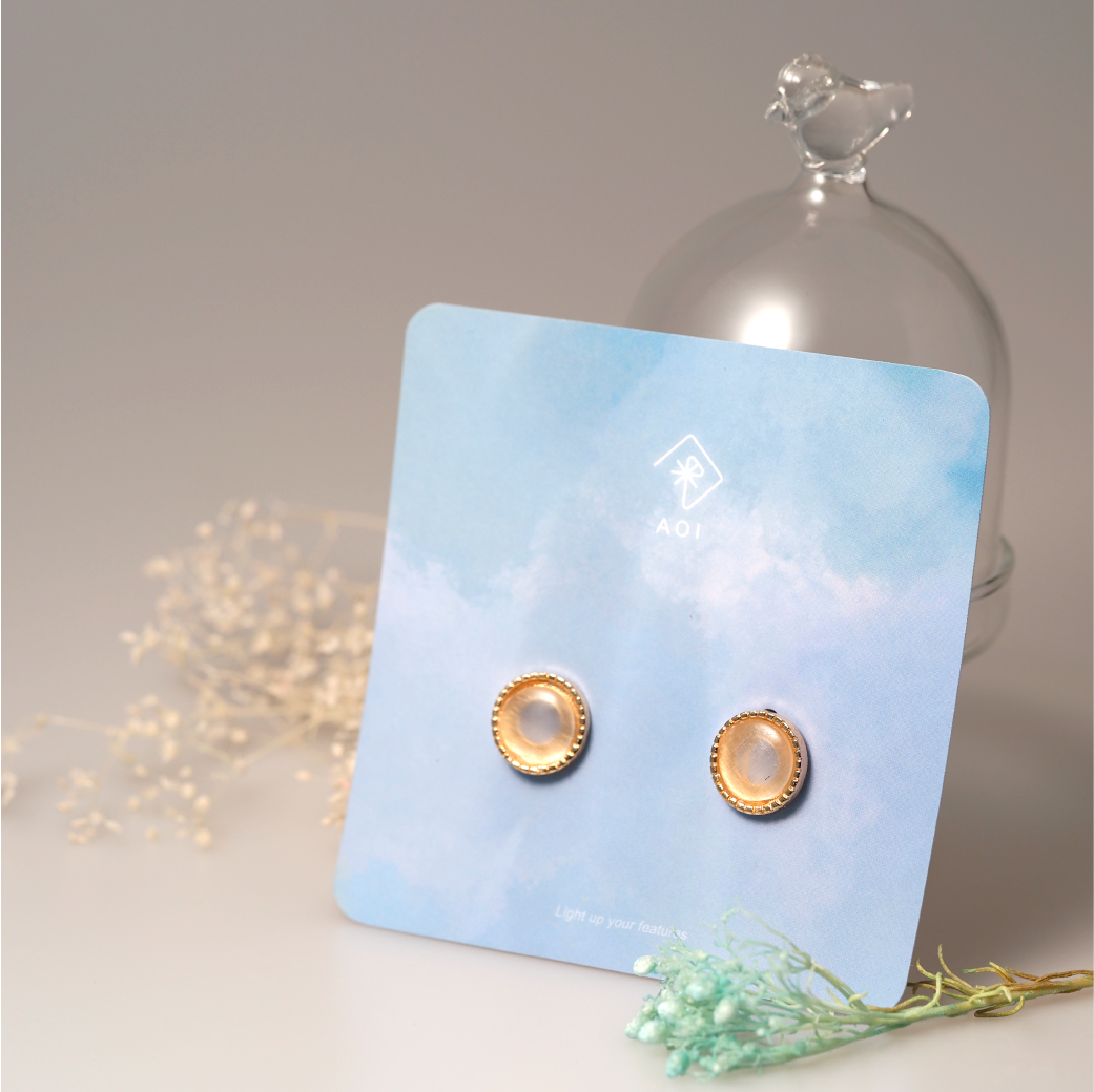 【AOI】凝視・貓眼光感純銀耳飾 -S925純銀