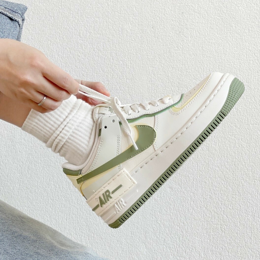 Nike Air Force 1 Shadow Sail & Oil Green 抹茶起司 黃綠 象牙黃 米黃 解構 休閒鞋