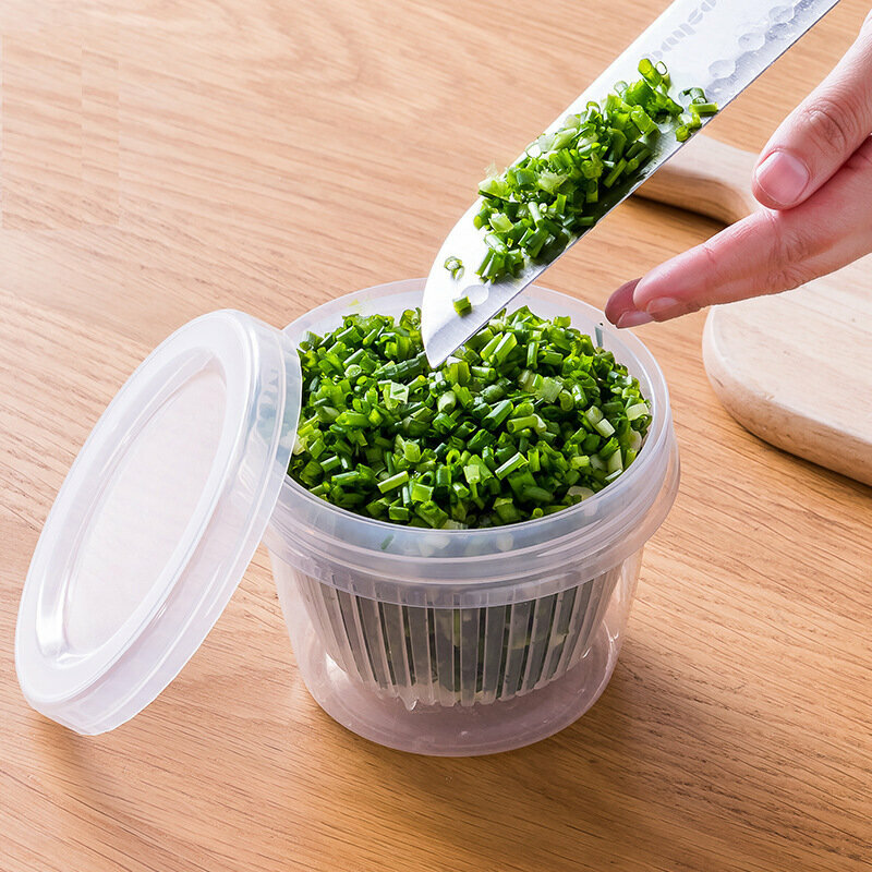 爆款調味料食物保鮮盒 瀝水食物盒 儲物盒【圓形500ml】