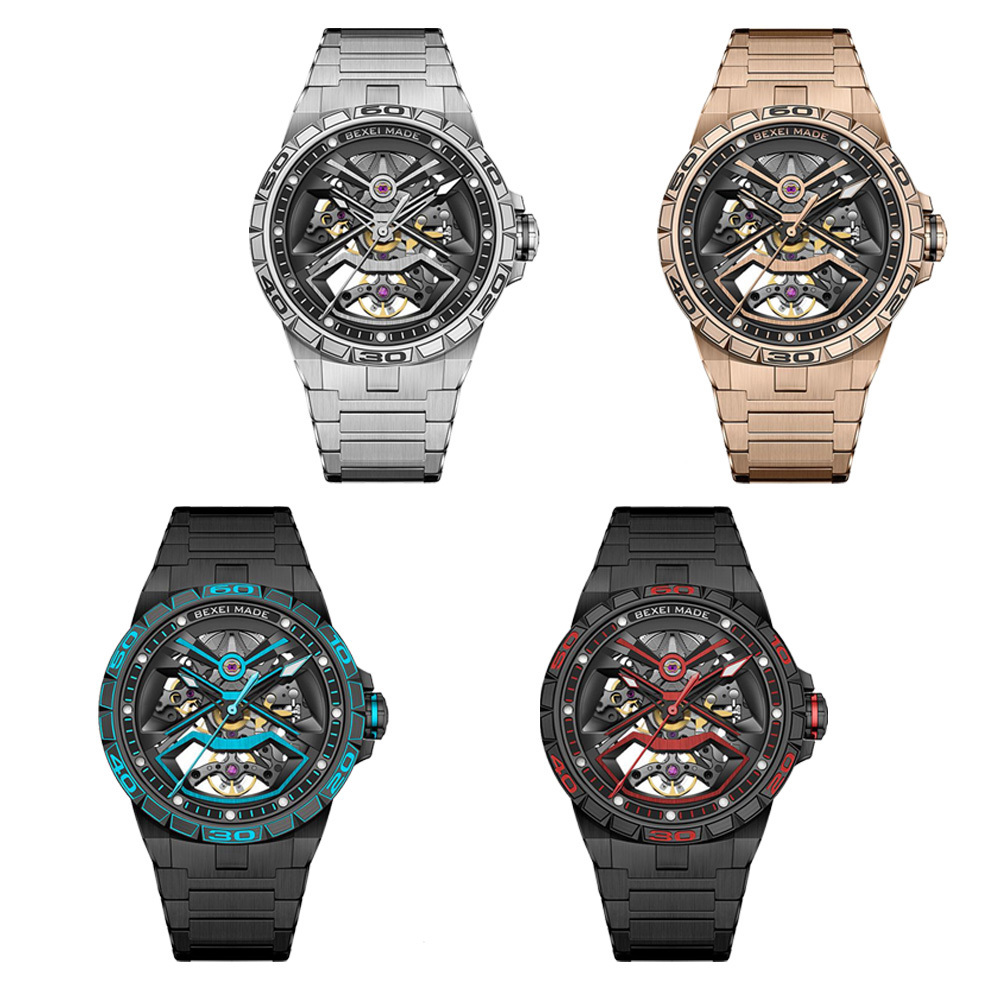 (預購)【BEXEI 貝克斯】9091 流浪地球正版授權聯名款 星球系列 鏤空 不鏽鋼 全自動機械錶 手錶