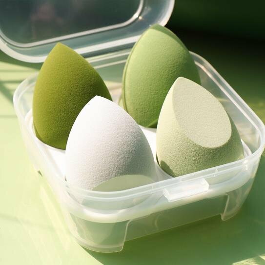 Super Elastic Beauty Egg Sponge Set [4 Matcha Series]