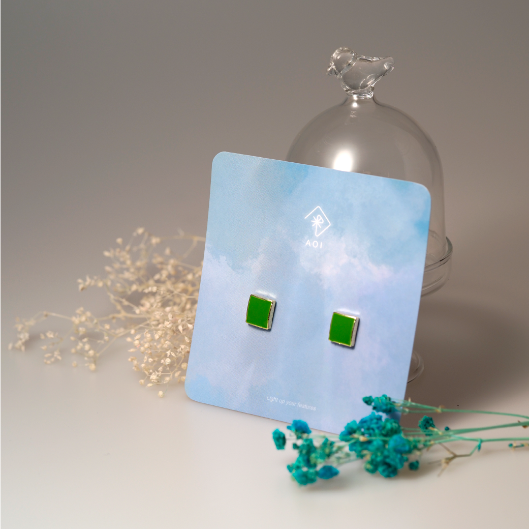 【AOI】焦點・極簡方塊純銀耳飾 -S925純銀