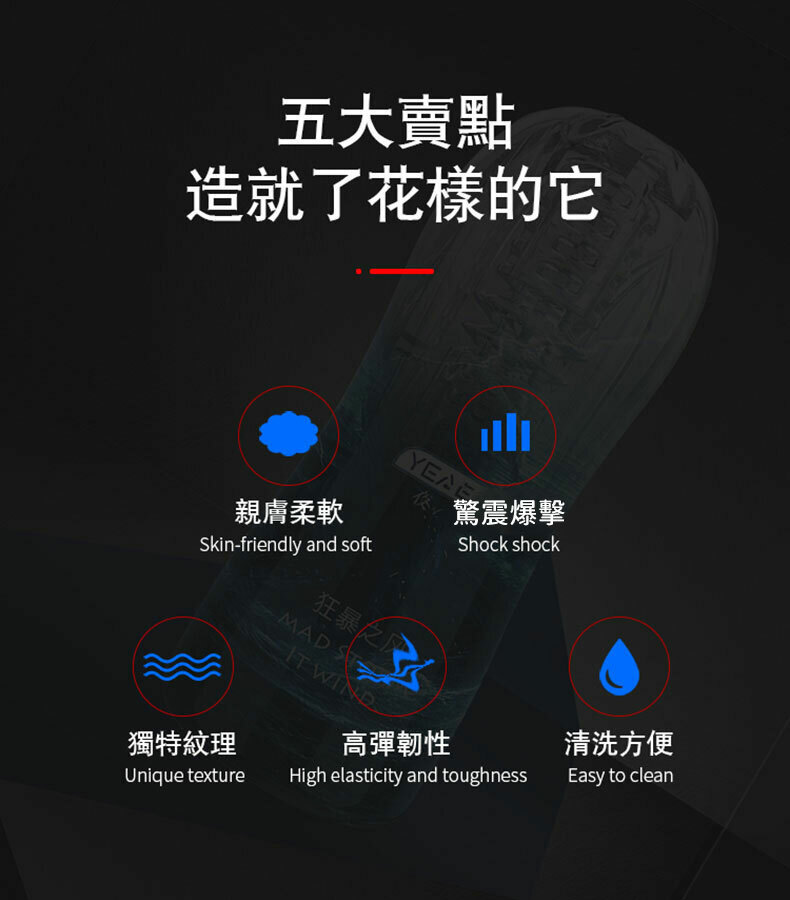 透明訓練飛機杯｜肉感夾縮構造｜飛機杯