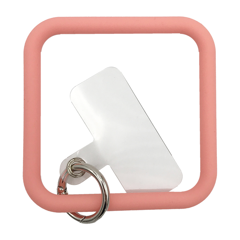 手機掛環/粉 方形