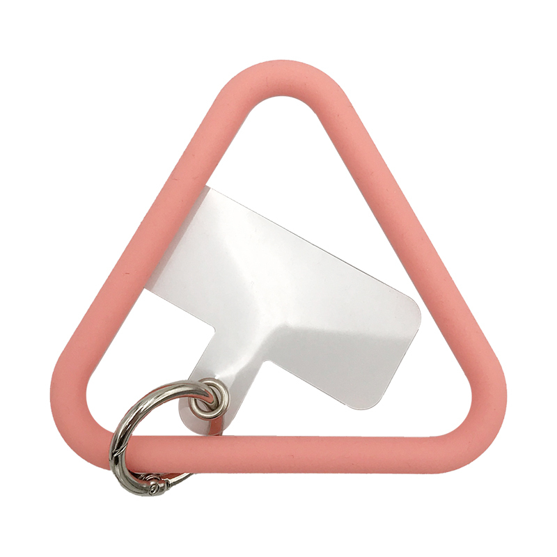 手機掛環/粉 三角形