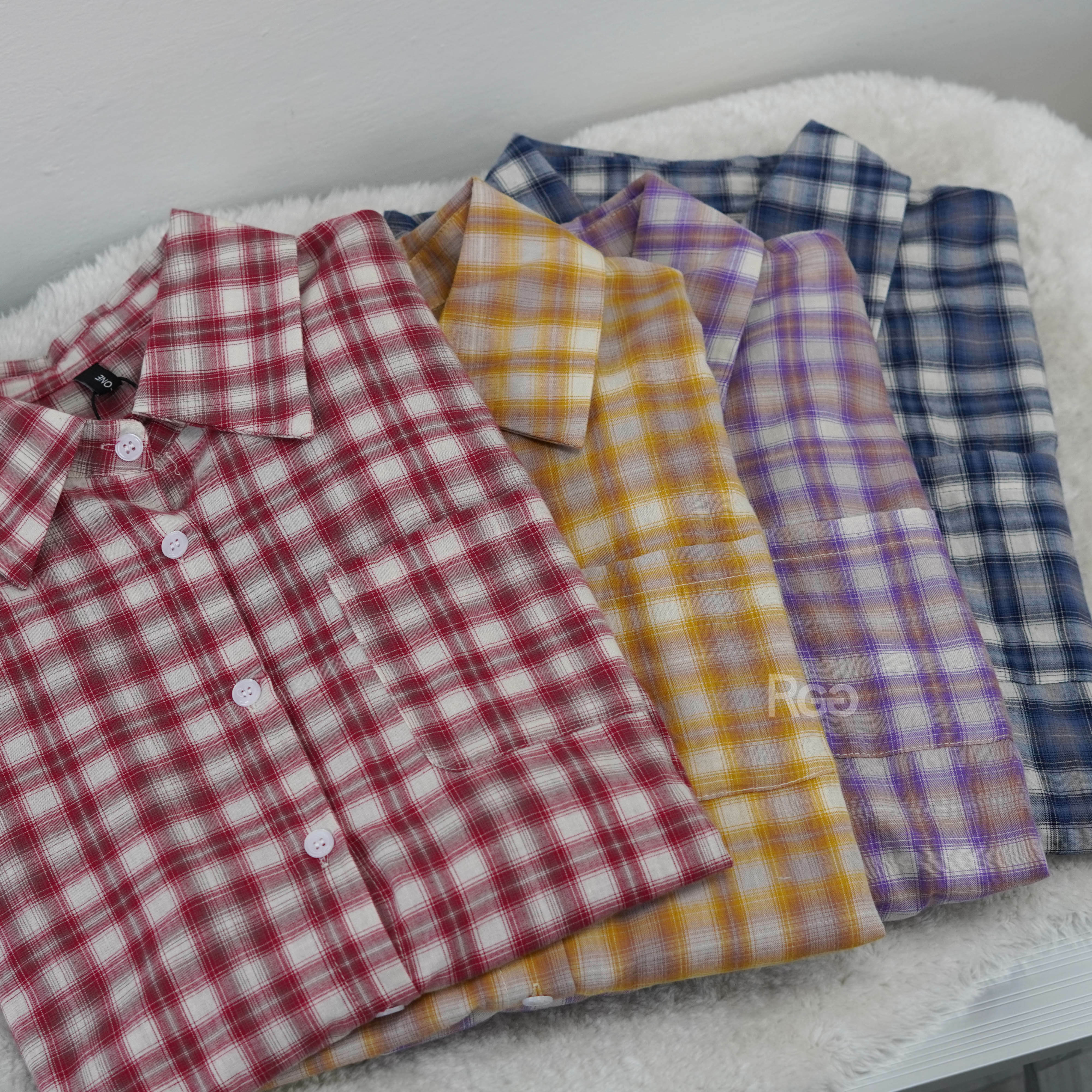 #1118 寬版設計格子襯衫