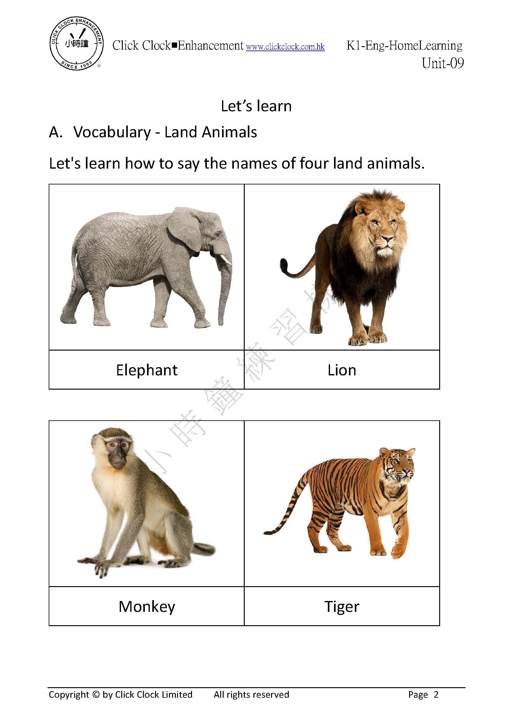 (K1E)  自家教室 英文 K1 第九單元