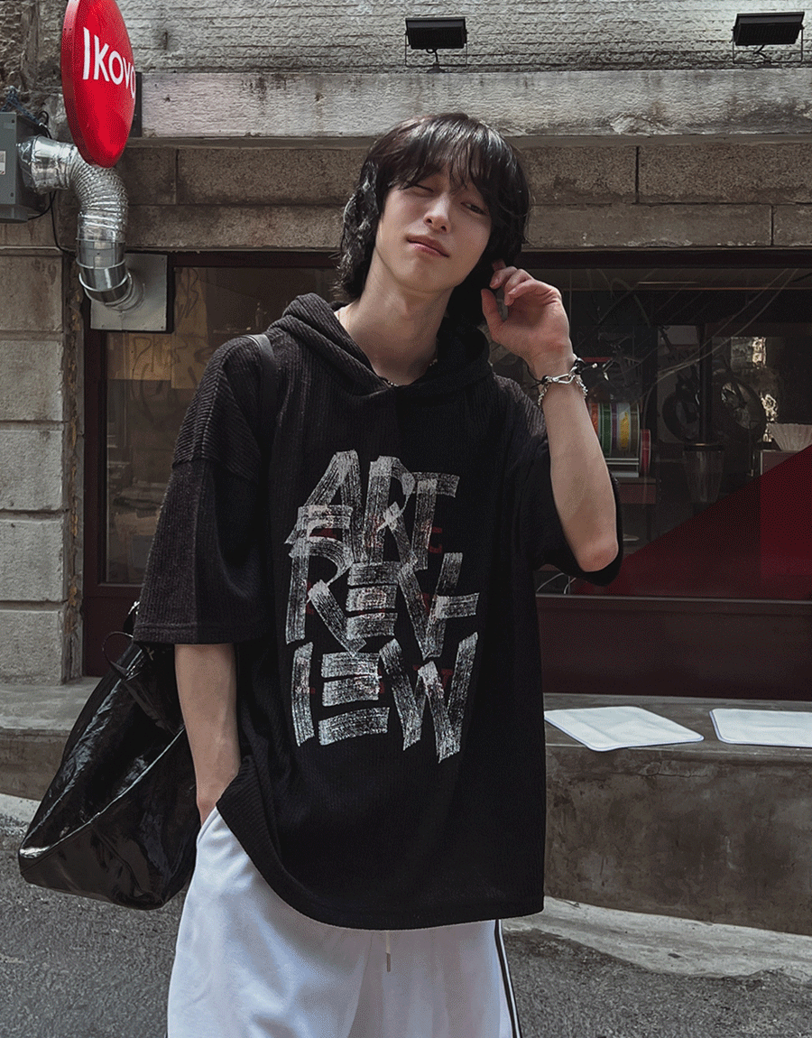 雙重藝術連帽短袖T恤