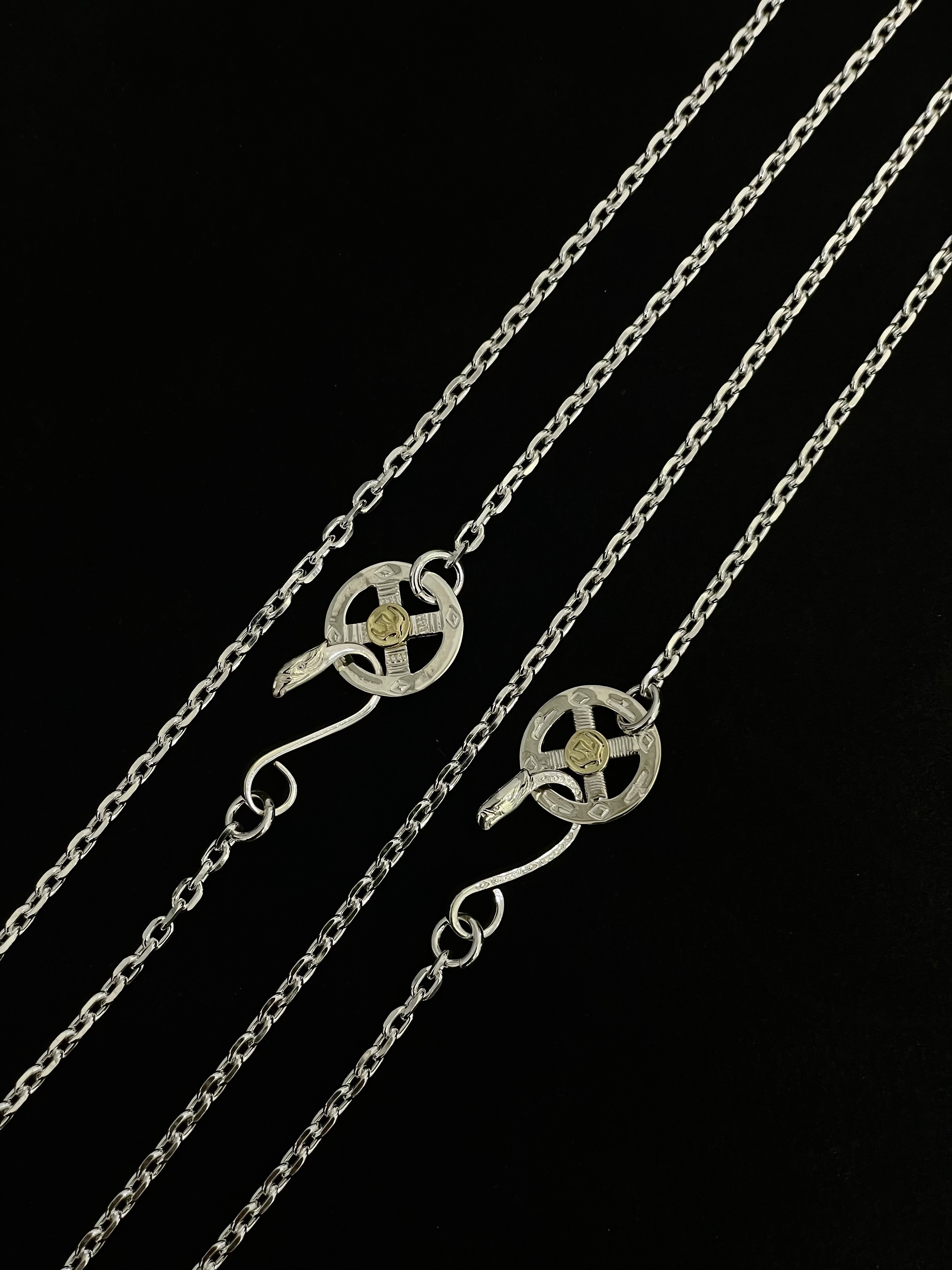 點金輪 頸鏈組合 K18 Metal Wheel Necklace Set*