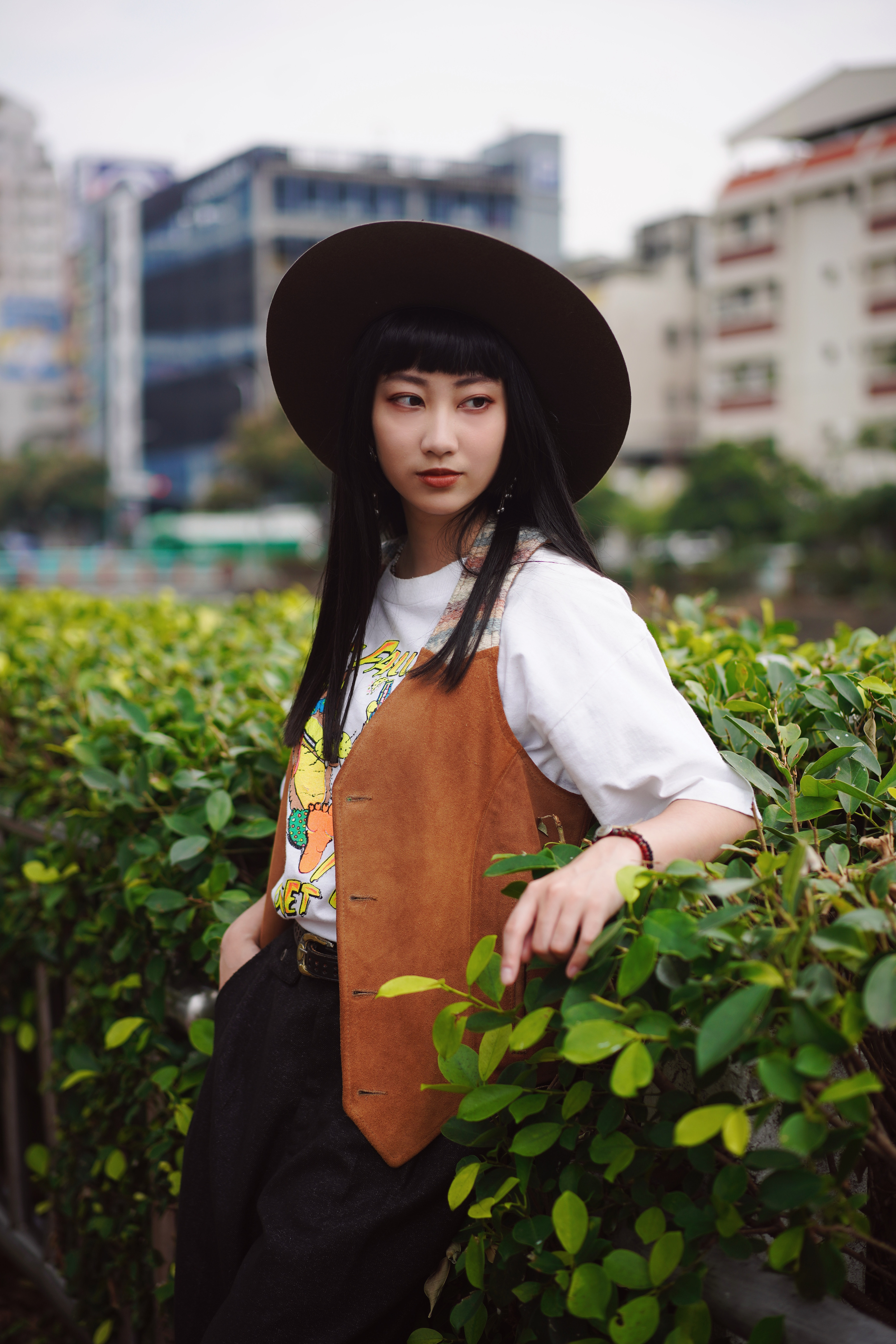 70-80s Pioneer wear suede vest / 美國製西部品牌麂皮拼接背心