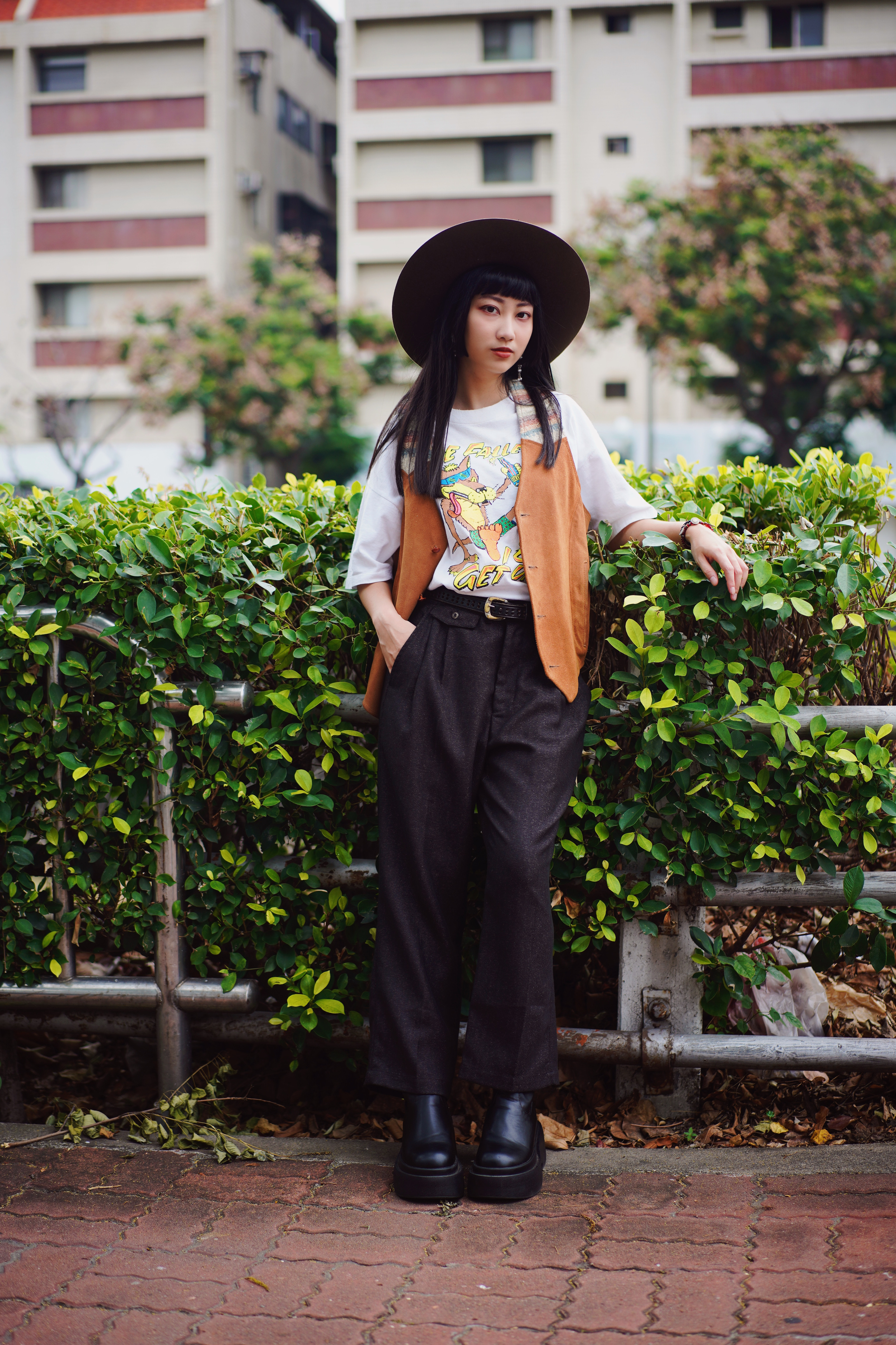 70-80s Pioneer wear suede vest / 美國製西部品牌麂皮拼接背心