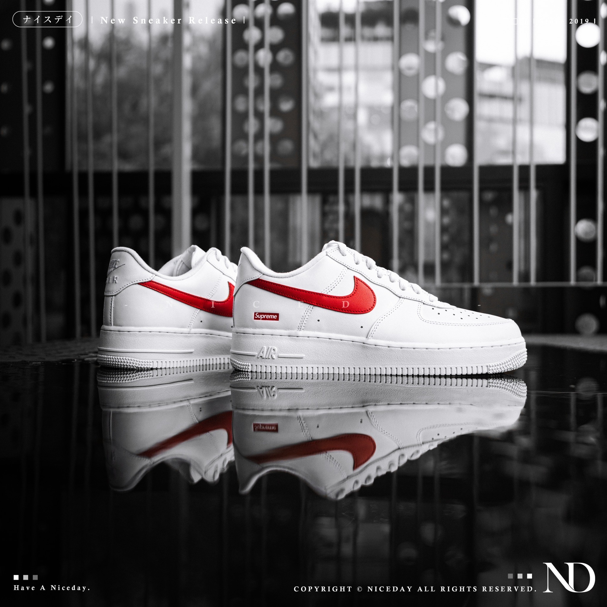 NICEDAY 代購 Supreme x Nike Air Force 1 聯名款 BOX LOGO 經典紅 大學紅 紅色 男款