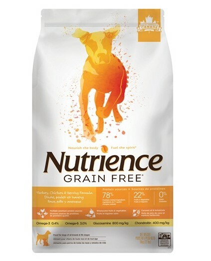 Nutrience 無穀物火雞肉、雞肉和鯡魚 - 10kg（22 磅）