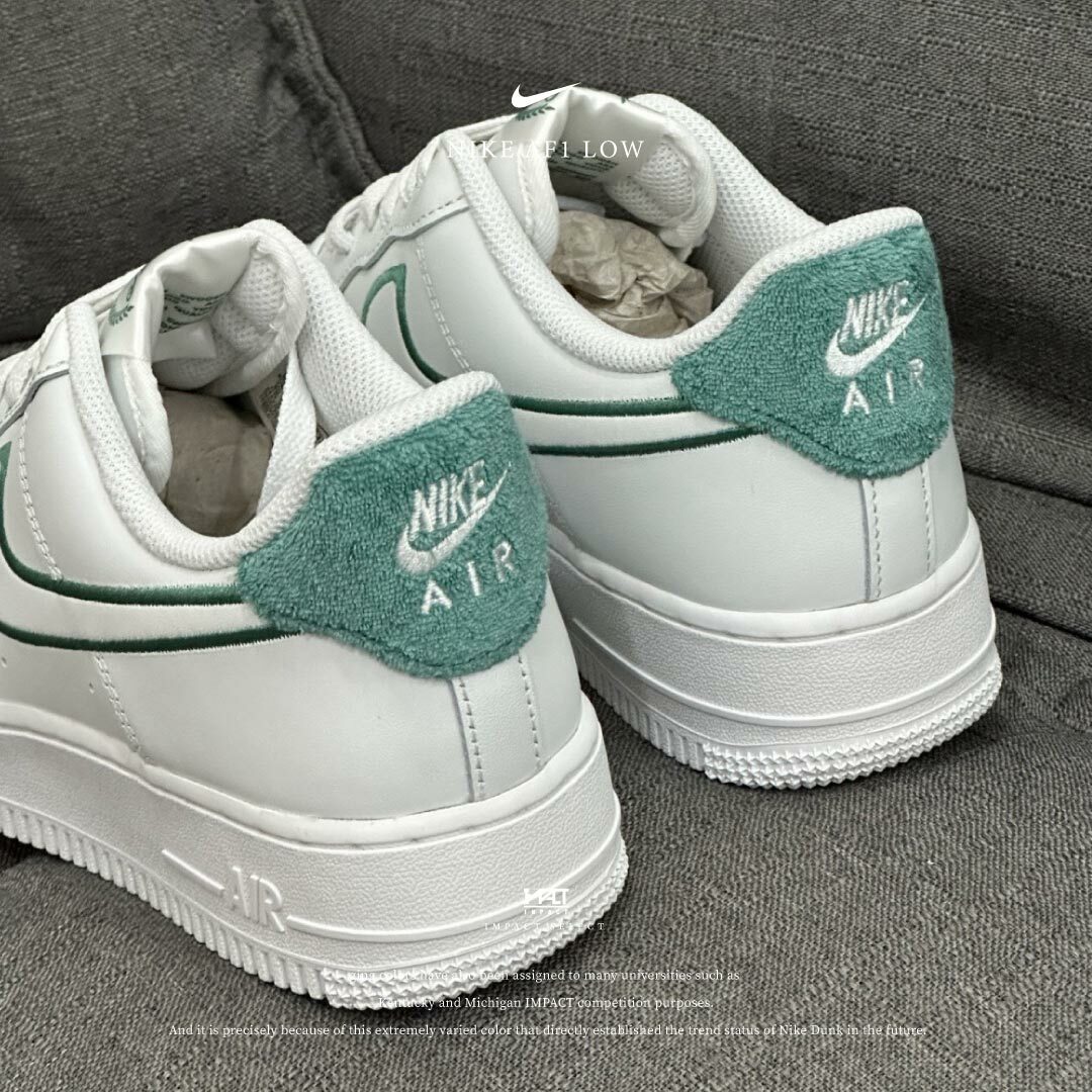 Nike Air Force 1 Low 復古白綠 刺繡 學院風 FZ2008-100 / FN8349-100