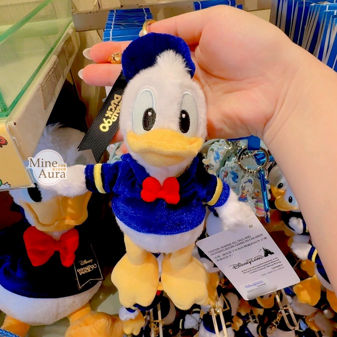 2024 唐老鴨 Donald 90周年 經典水手服造型 絨毛 鑰匙圈 吊飾 -香港迪士尼樂園