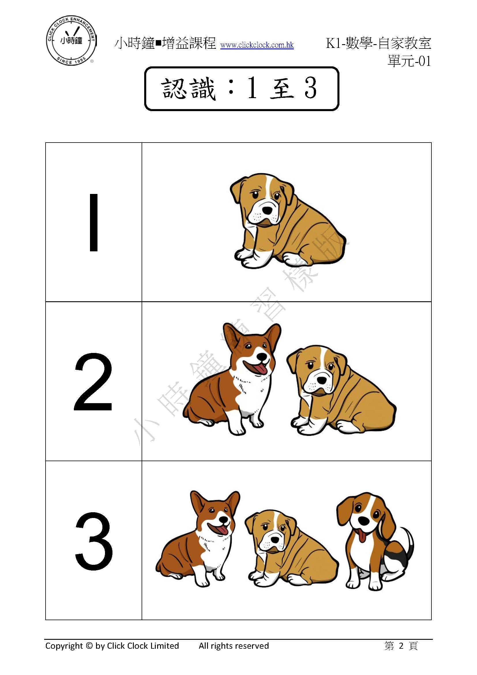 (K1M)  自家教室 數學 K1 第一單元