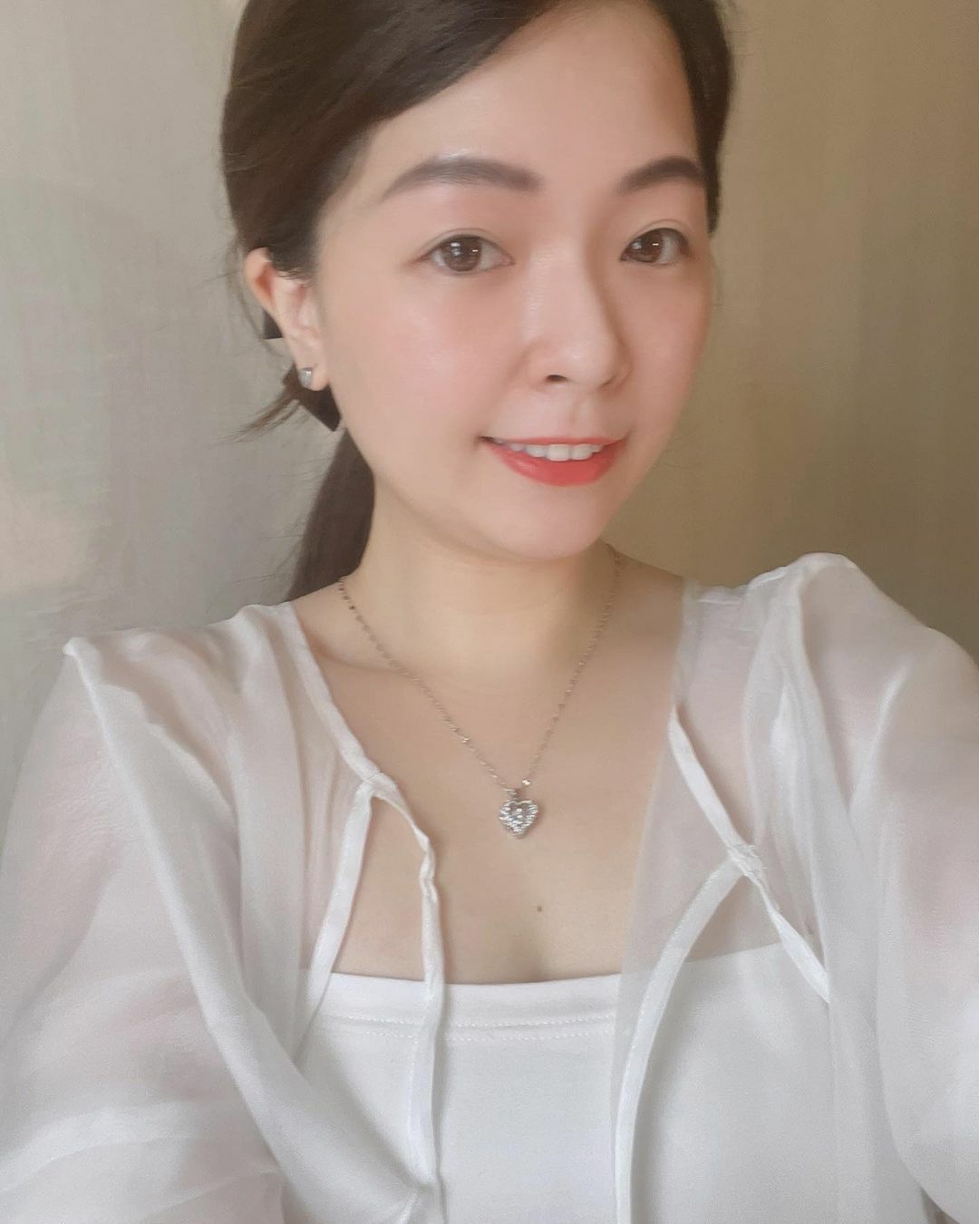 愛心項鍊, 項鍊, 鈦鋼, 醫療鋼, 天使翅膀, 水波鍊, 單鑽, 靈動項鍊