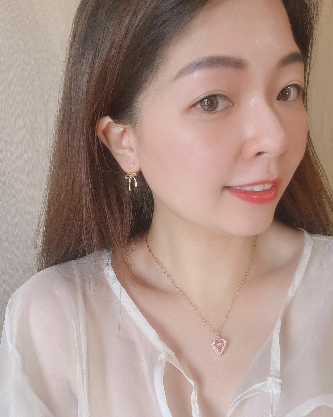 愛心項鍊, 項鍊, 鈦鋼, 醫療鋼, 天使翅膀, 水波鍊, 單鑽, 靈動項鍊