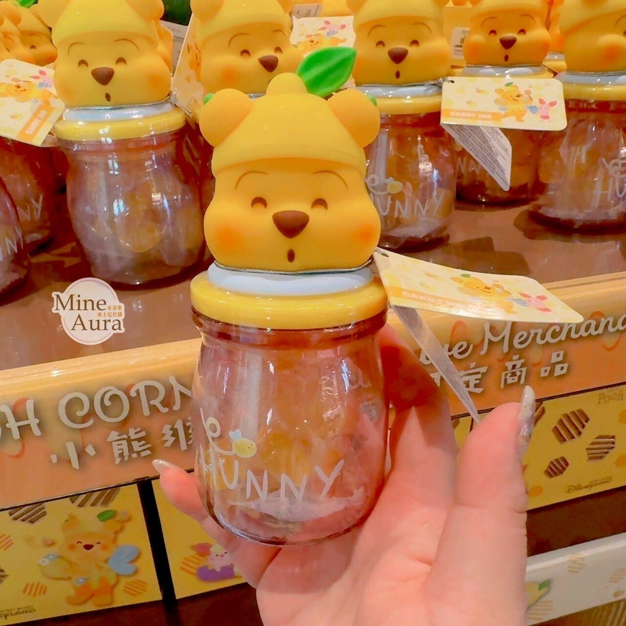 春日系列 小熊維尼 Winnie the Pooh 大頭造型 糖果罐 -香港迪士尼樂園