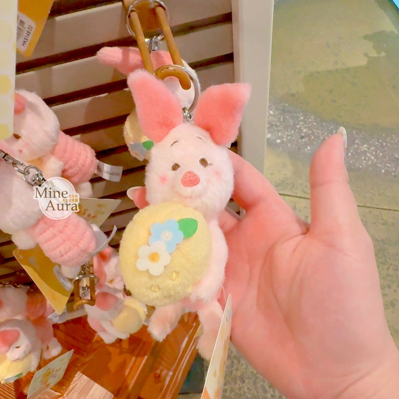 春日系列 小熊維尼 Winnie the Pooh 小豬 皮傑 piglet  絨毛 鑰匙圈 吊飾 -香港迪士尼樂園