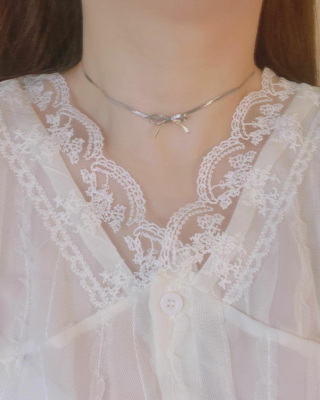 蝴蝶結項鍊, 醫療鋼, 鈦鋼, 頸鍊, bracelet, necklace, bowknot, 超美, 飾品, 氣質, 浪漫, 韓國飾品, 必買