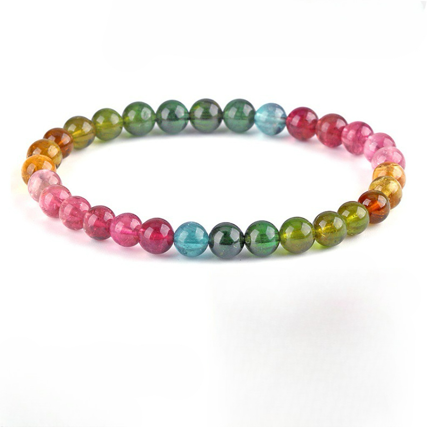 【藏寶】巴西產天然彩虹色糖果碧璽(珍藏等級)水晶手鍊/水晶手串