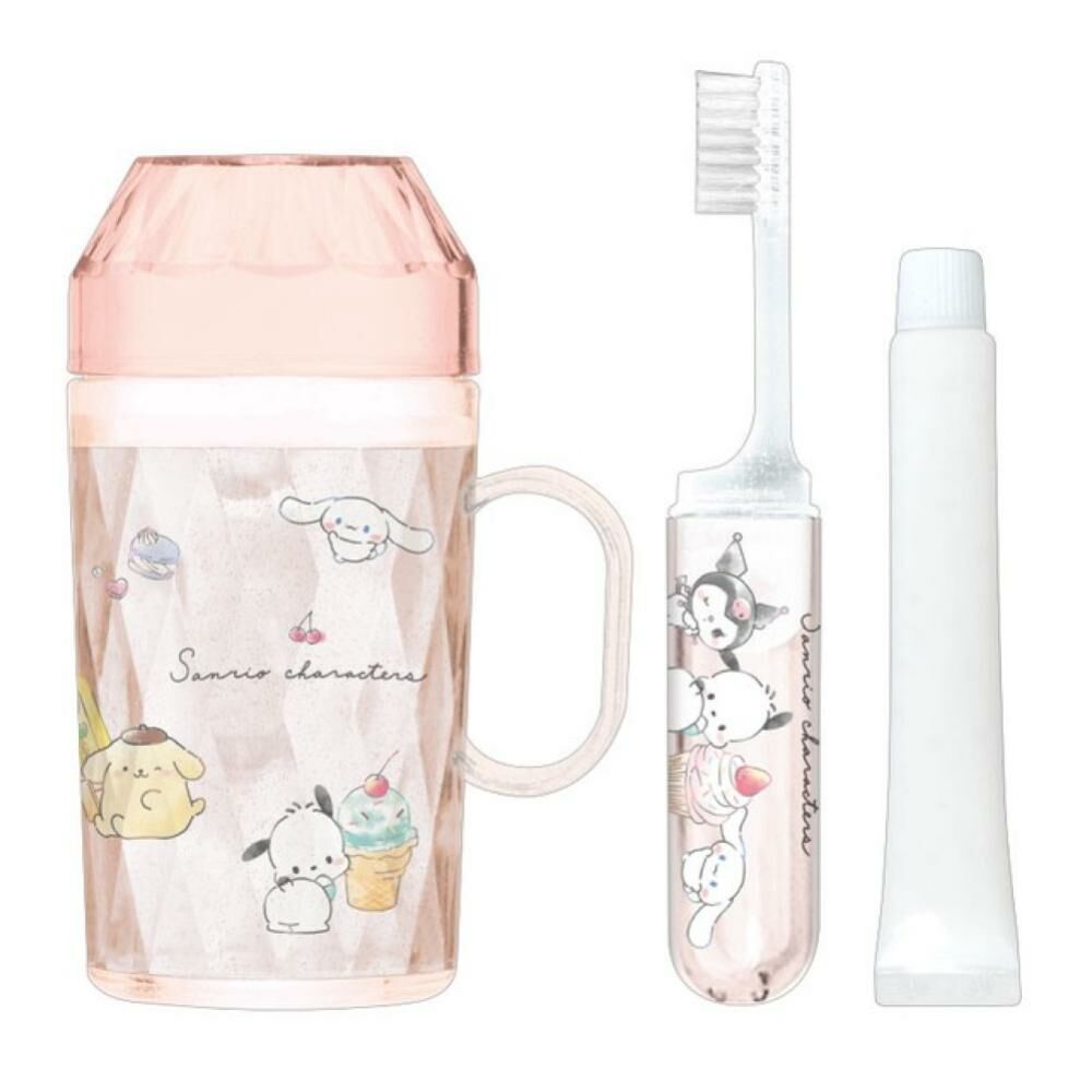 [生活用品] 三麗鷗 SANRIO 牙刷&牙膏&漱口杯組 日本製