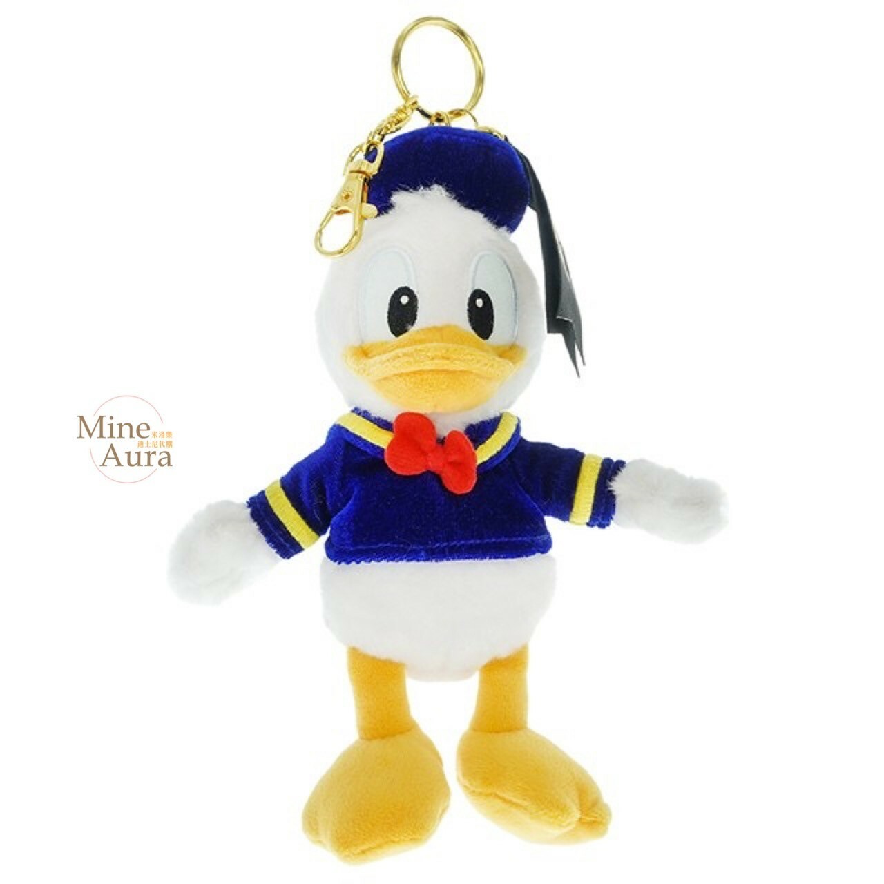 2024 唐老鴨 Donald 90周年 經典水手服造型 絨毛 鑰匙圈 吊飾 -香港迪士尼樂園