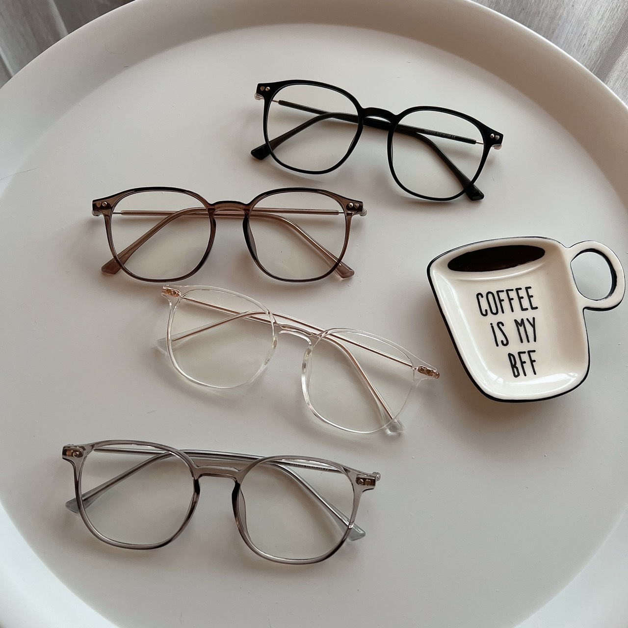 S85069韓國抗藍光冷茶圓框眼鏡/四色