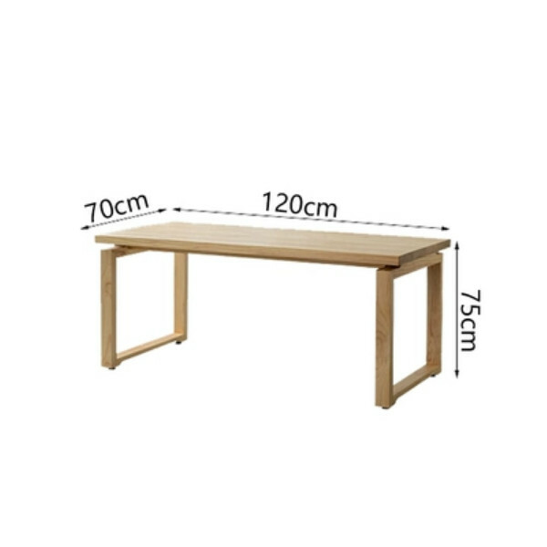 Hot selling Nordic solid wood furniture, dining table, conference table, computer table, workbench (raw wood color, surface thickness 4.5-5cm) 120x70cm