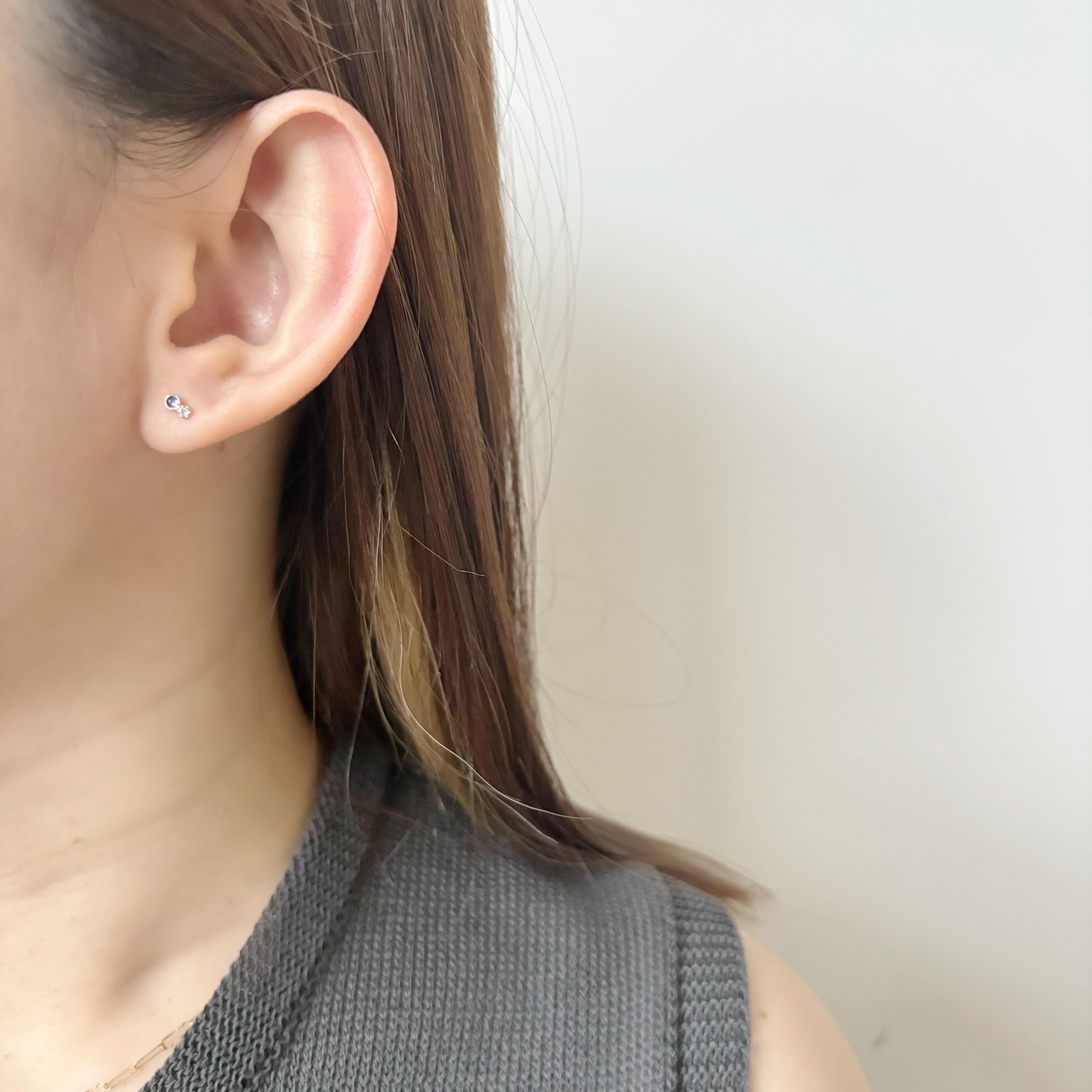 小圓菫青托帕石轉珠耳環