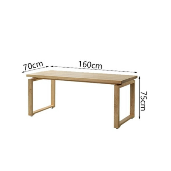 Hot selling Nordic solid wood furniture, dining table, conference table, computer table, workbench (raw wood color, surface thickness 4.5-5cm) 160x70cm