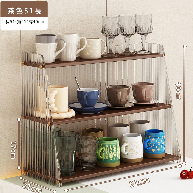 爆款楠竹實木家具 厨櫃架 杯碗櫃 化裝櫃【51x21x40cm】茶色
