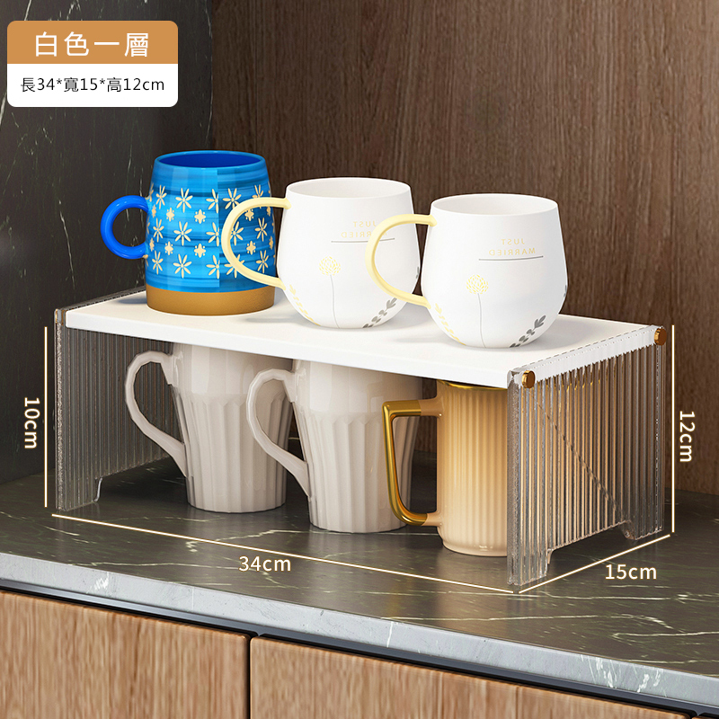 爆款楠竹實木家具 厨櫃架 杯碗櫃 化裝櫃【34x15x12cm】白色1層