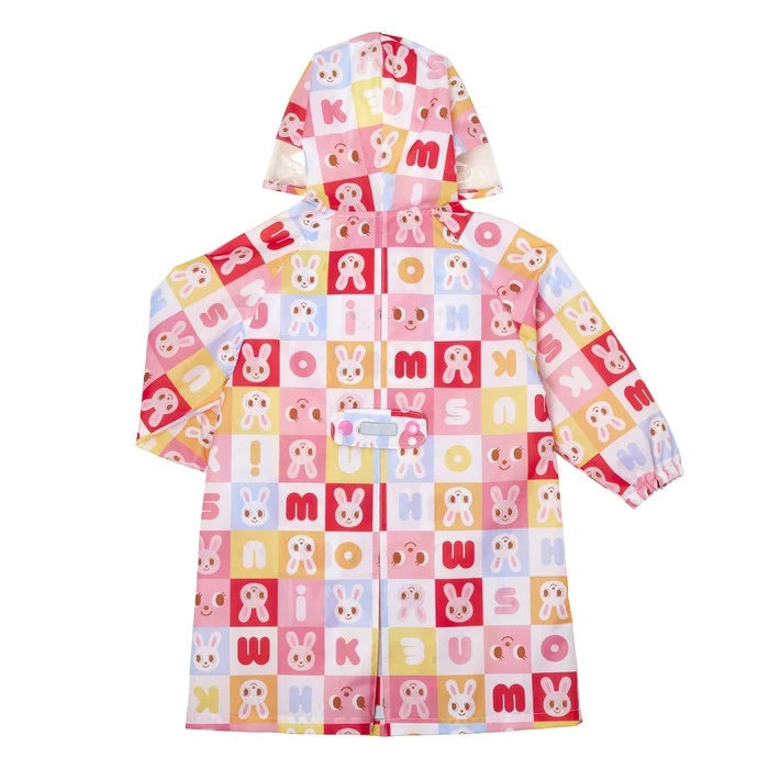 方格舞颯兔雨衣-粉