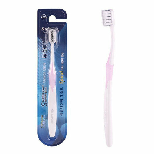 【Pink】Spiral silk soft-bristled toothbrush 