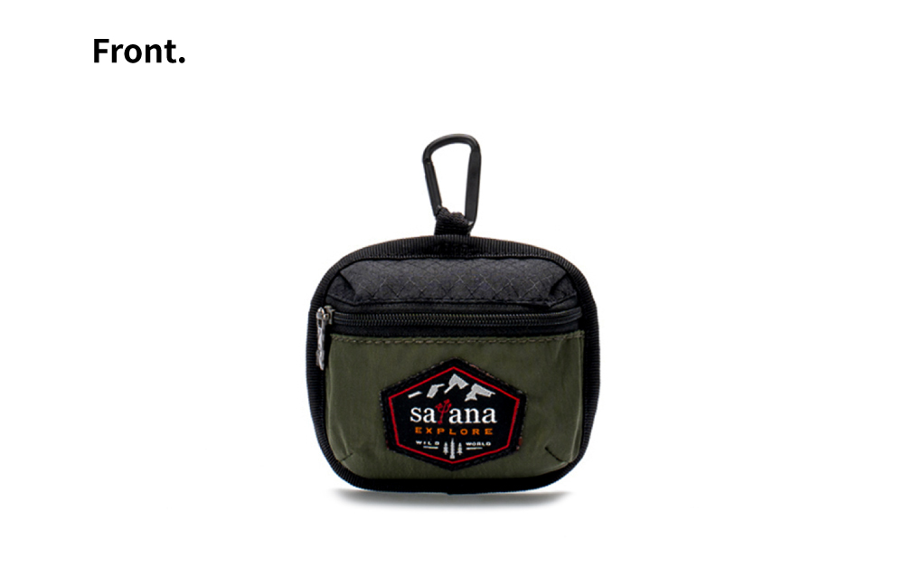satana EXPLORE 探索卡片零錢包-軍綠色拼接 SOSE0070-326 正面照