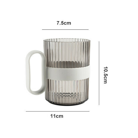 新款輕奢透明漱口杯【淺灰色 301-400ml】 