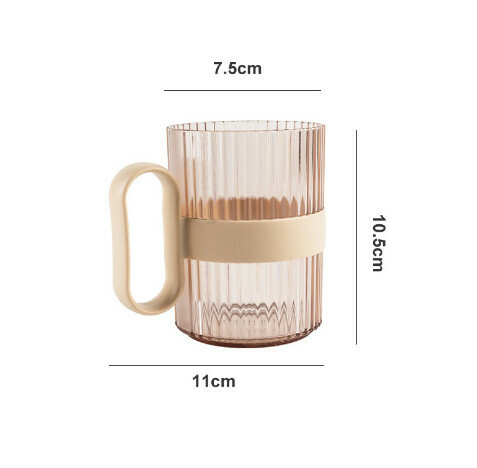 新款輕奢透明漱口杯【卡其色 301-400ml】 