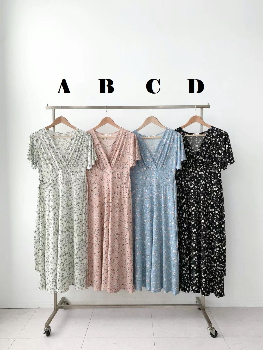 OP#14402🤎溫和小白花連身裙