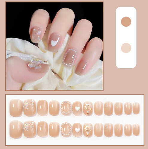 新款穿戴甲美甲甲片【X008冰透貝殼蝴蝶】